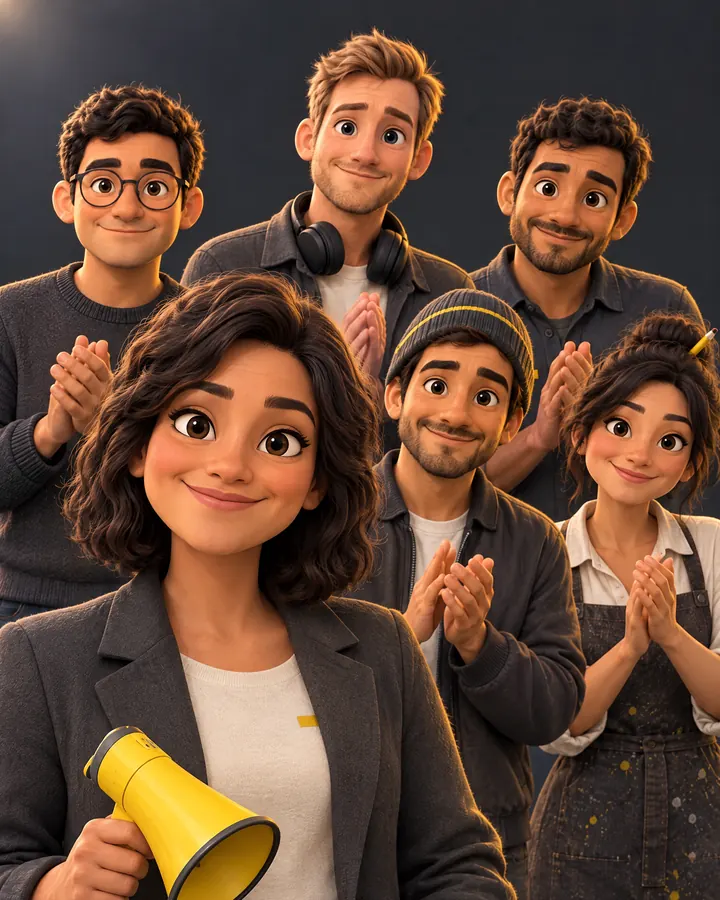O elenco dos agentes da LEA.IA, em desenho